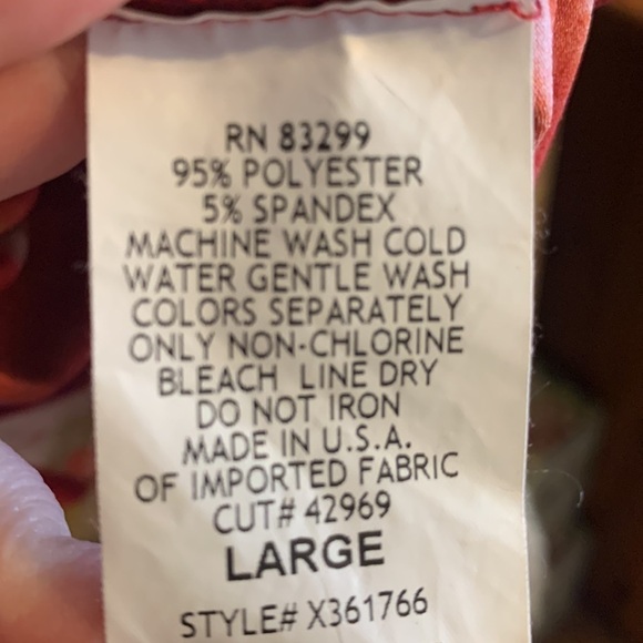 EUC Colleen Lopez faux wrap top stunning sunset hues L - Picture 4 of 6